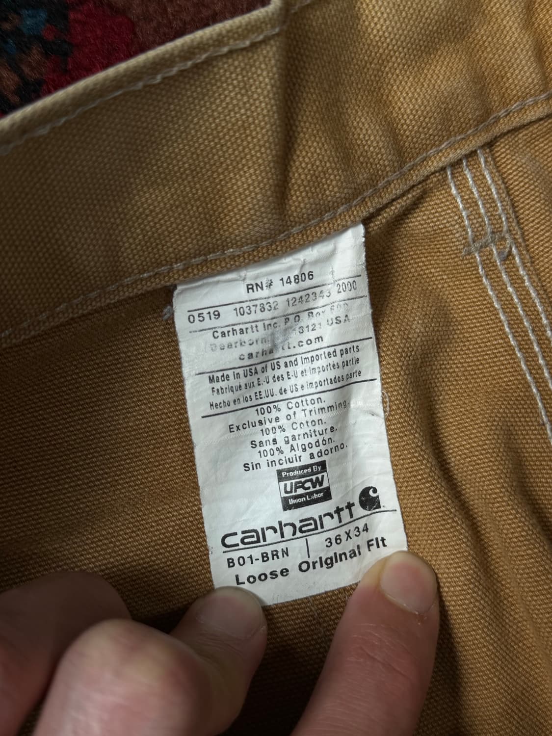 OG USA Made 칼하트 더블니 브라운 칼하트 B01 BRN 썩블니 상품이미지9