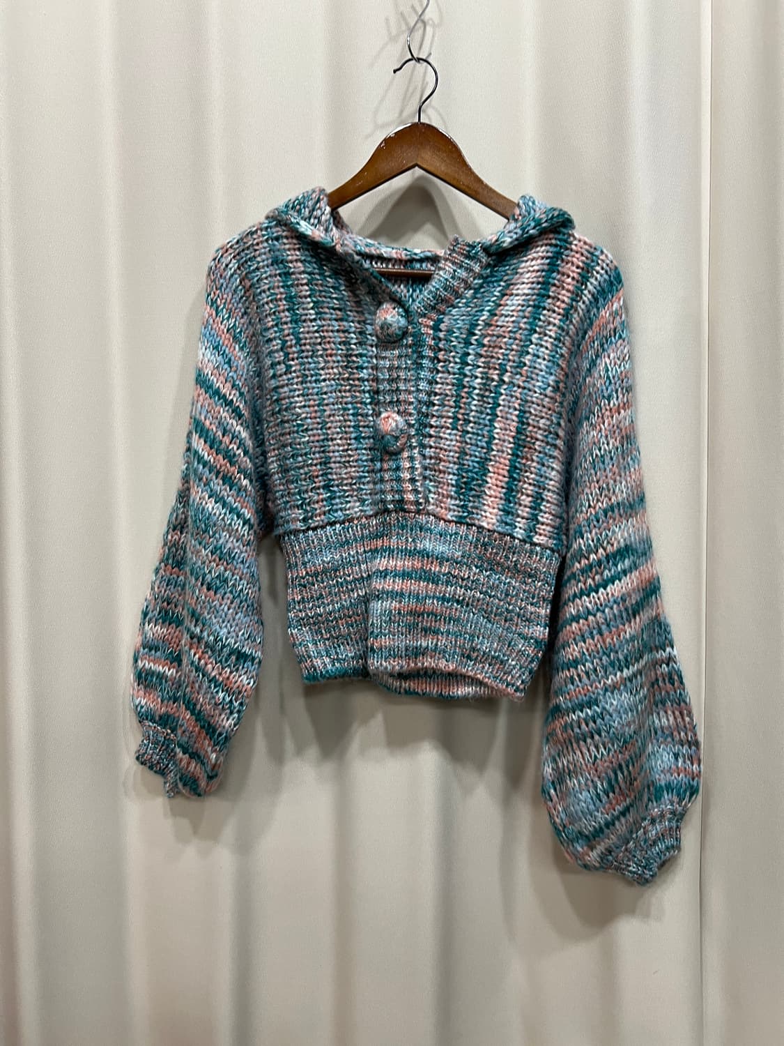 여성 멀티컬러 후드니트 상품이미지2