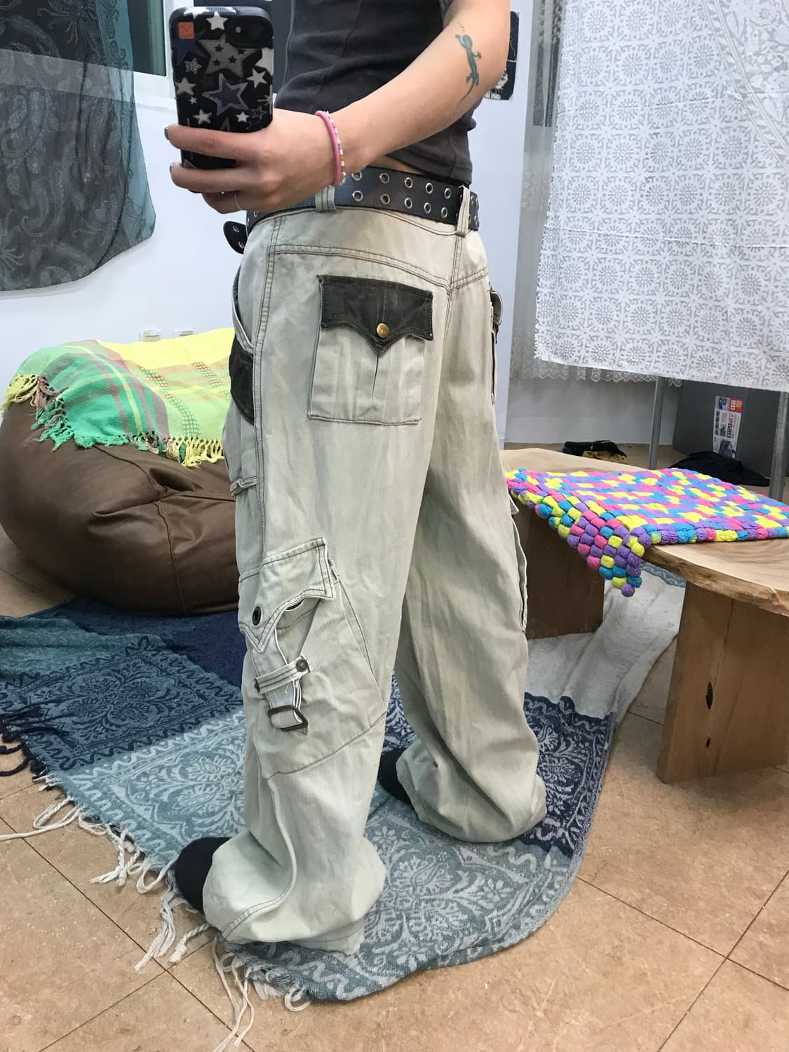 빈티지 피그먼트 포켓 디테일 카고팬츠  상품이미지2