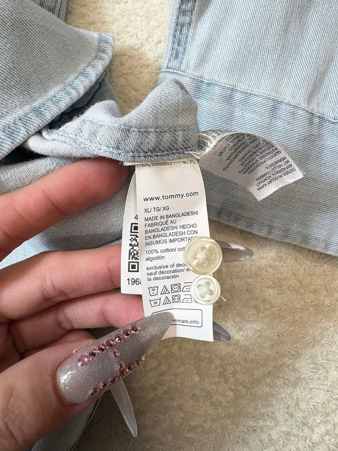 타미힐피거 가먼트다잉 데님 셔츠 pn6165    상품이미지10