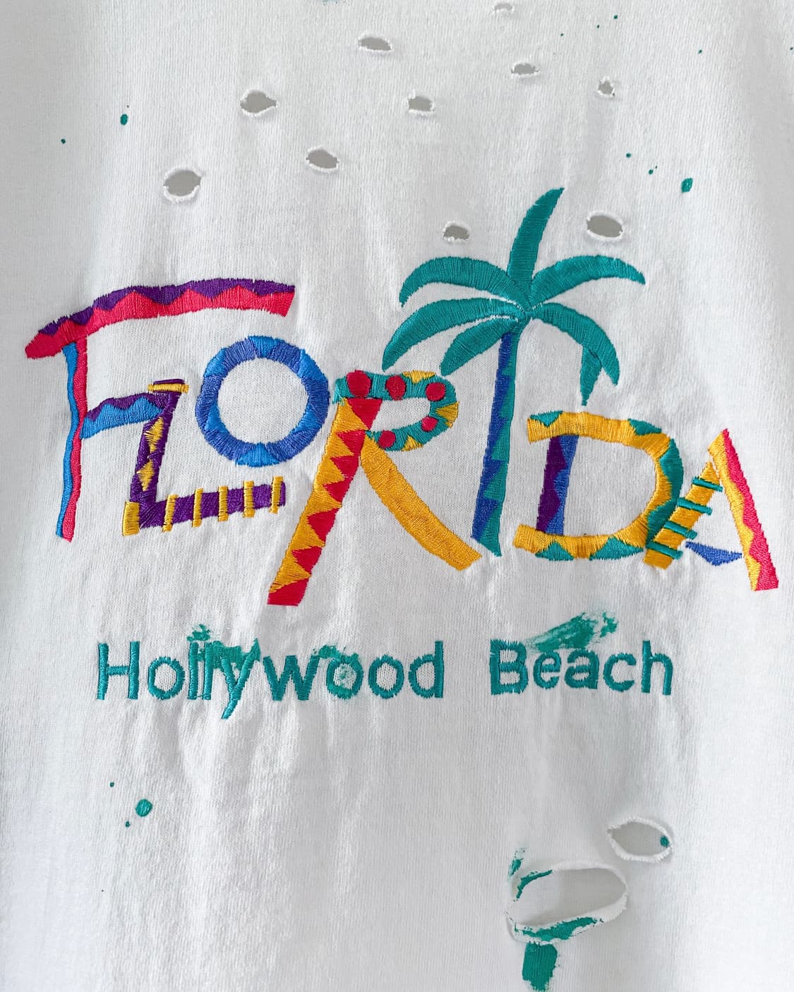 90s 빈티지 FLORIDA 디스트로이드 컷오프 슬리브리스 나시티 상품이미지6