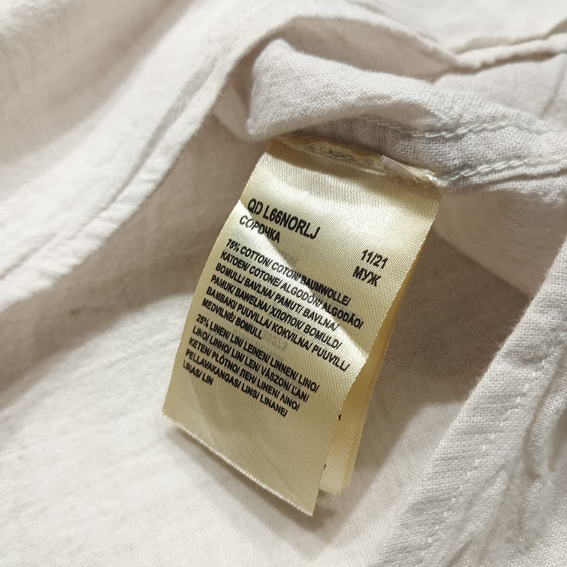 CL772 M 리 코튼린넨 레귤러핏 슬러브 에크루 셔츠 남방 상품이미지5