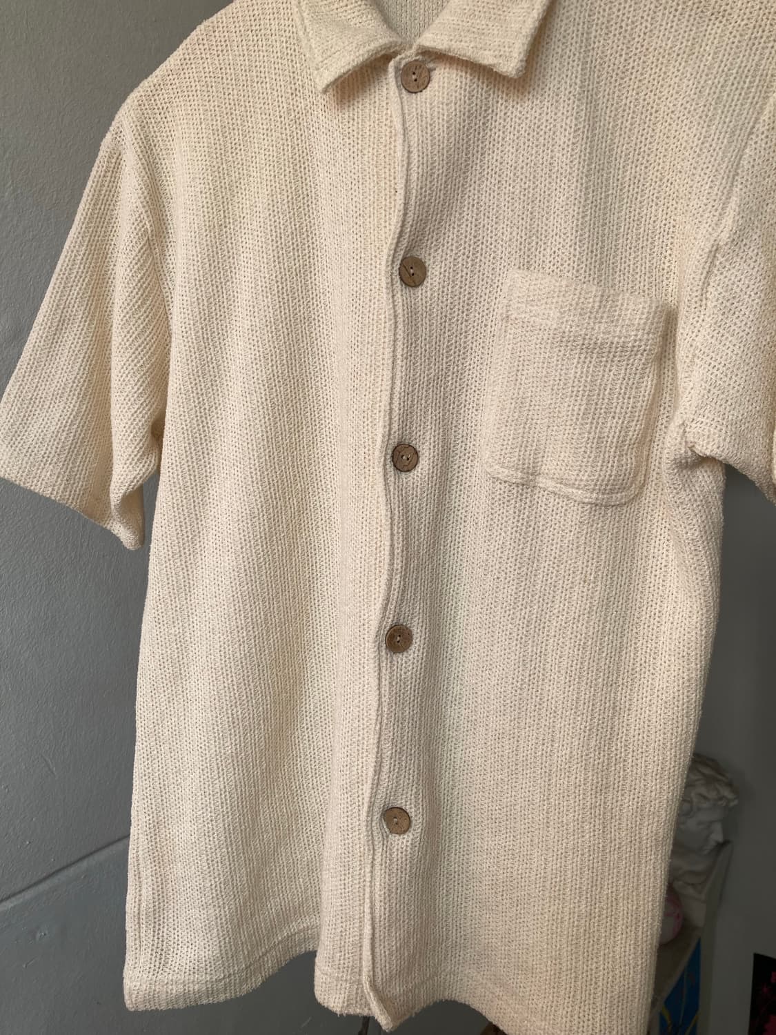 면 75% 남성용 레이어드 반팔 니트 상품이미지3