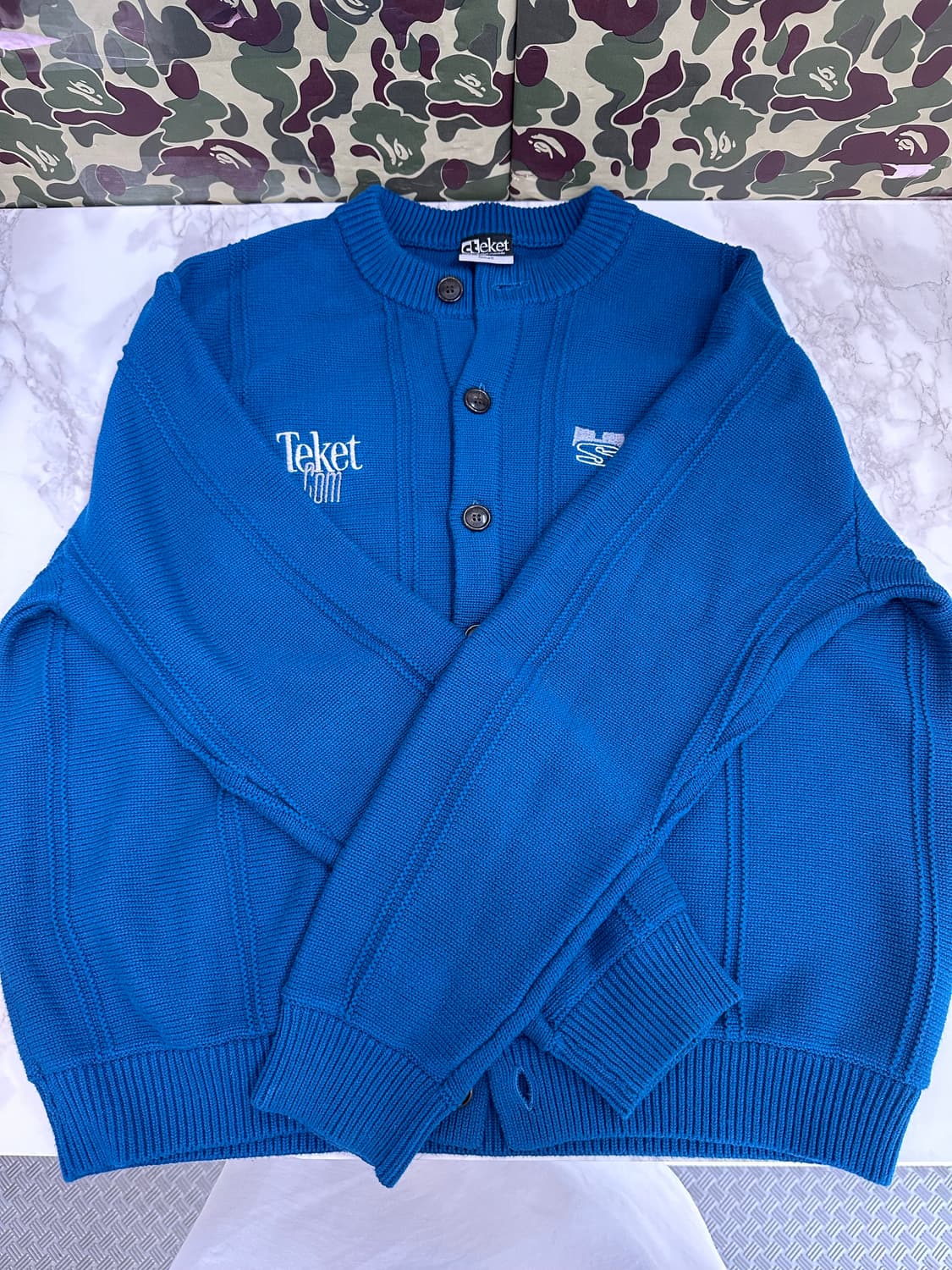 테켓 가디건Happenstance Cardigan Blue 상품이미지5