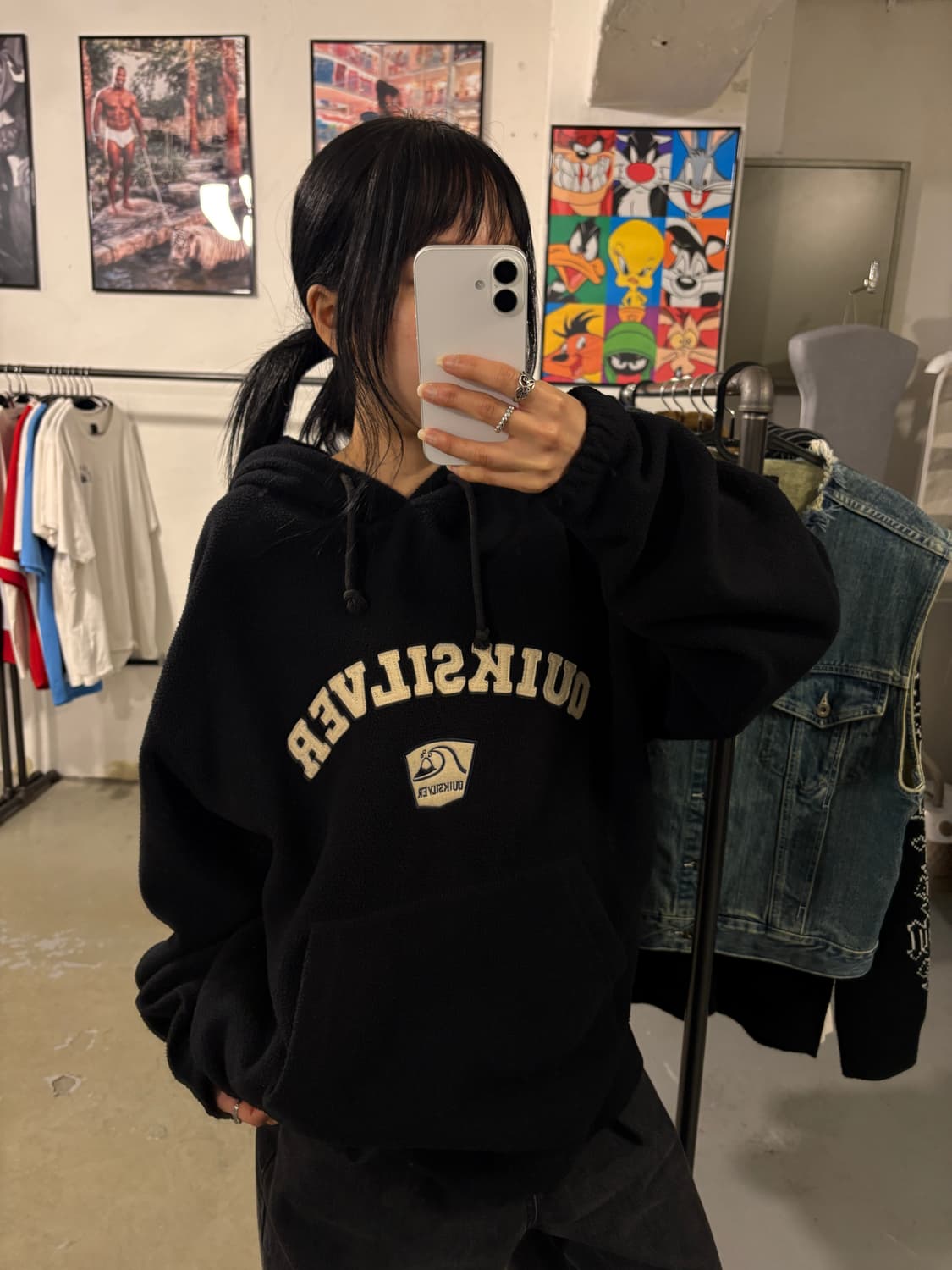 퀵실버 플리스 후드티 상품이미지1