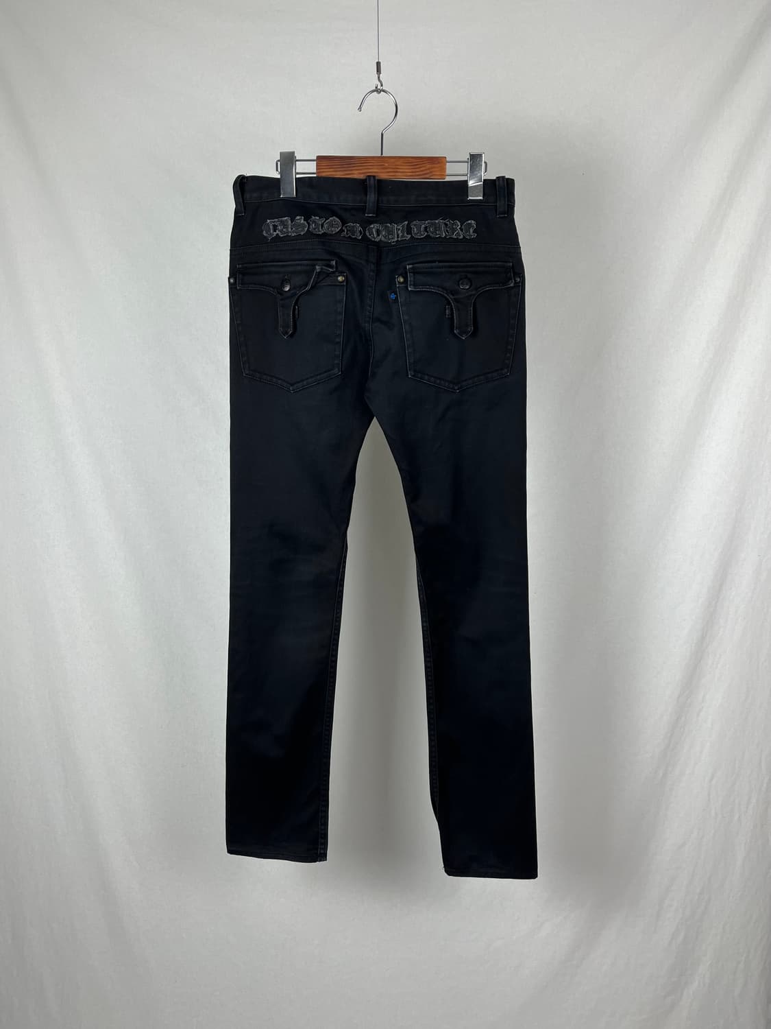 Vintage 지퍼 디테일 흑청 데님 팬츠  상품이미지4