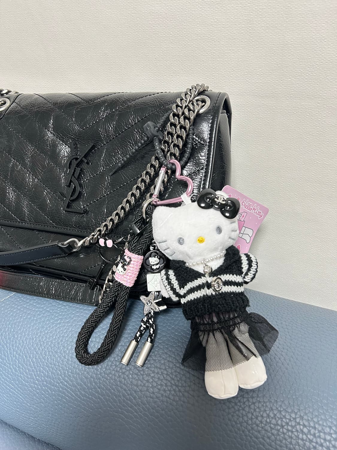 (14)롱다리키티 커스텀키링-🖤 블랙 스트라이프 튜튜 키티  상품이미지4