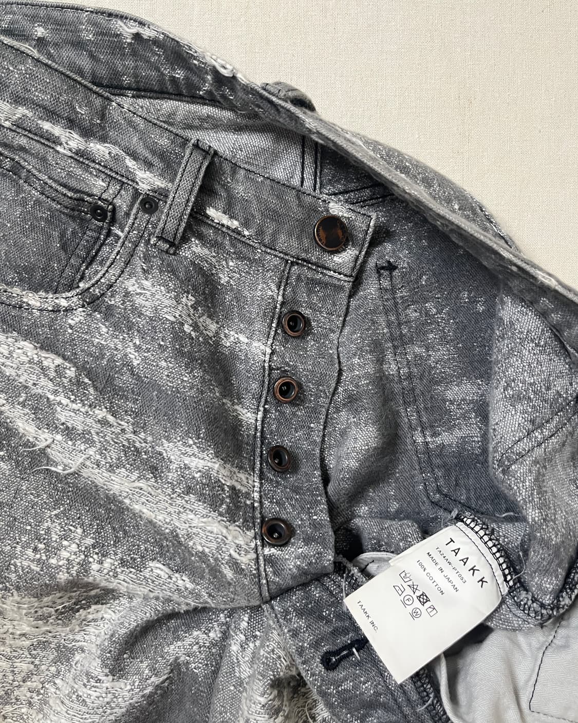 Taakk 24aw 자가드 스트레이트 데님 팬츠 boro 사시코 상품이미지9