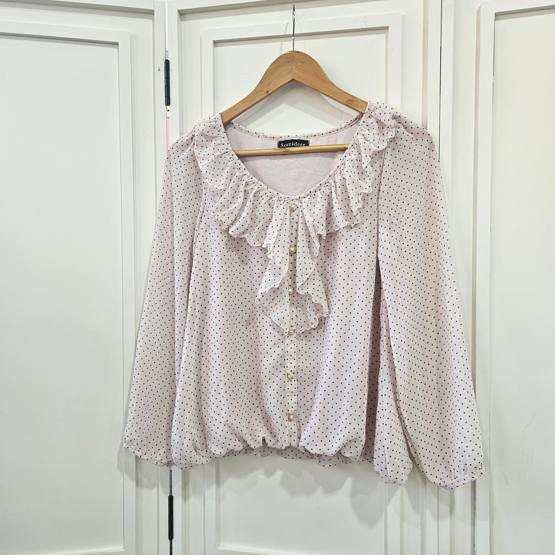 도트 프릴 블라우스 상품이미지1