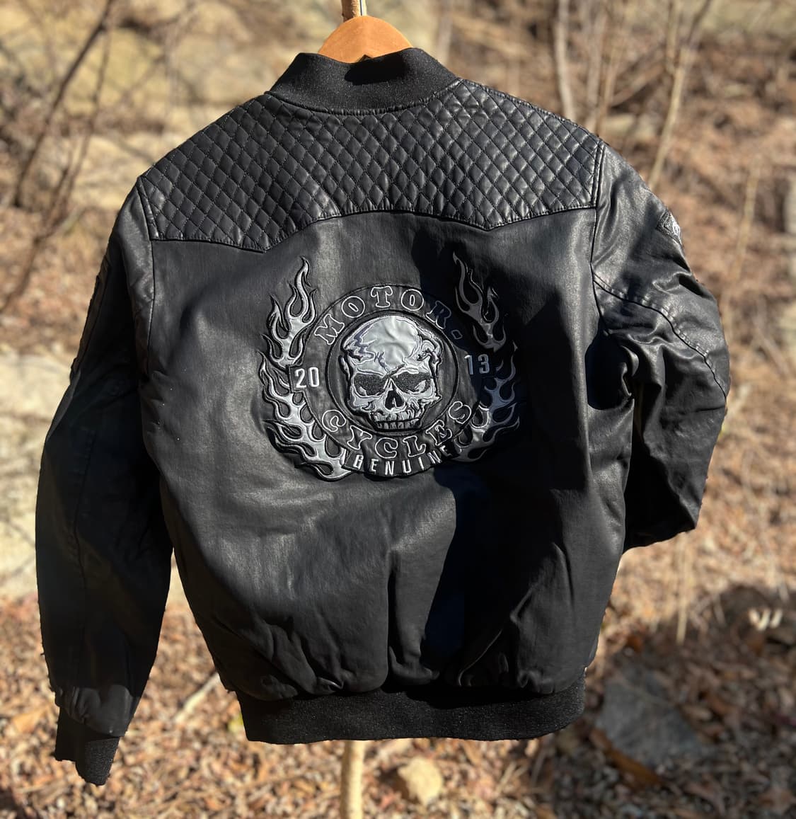 반사직자수 스컬 코팅스판 항공점퍼  상품이미지2