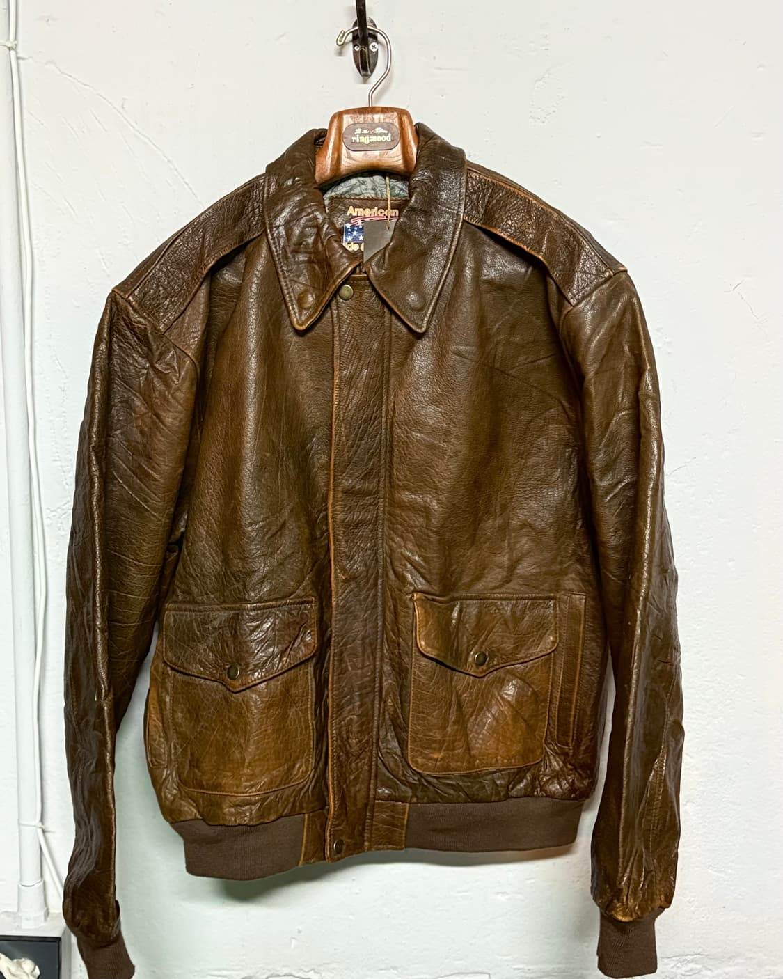 아메리칸 하이드& 레더 레더 봄버 자켓 XL 상품이미지1