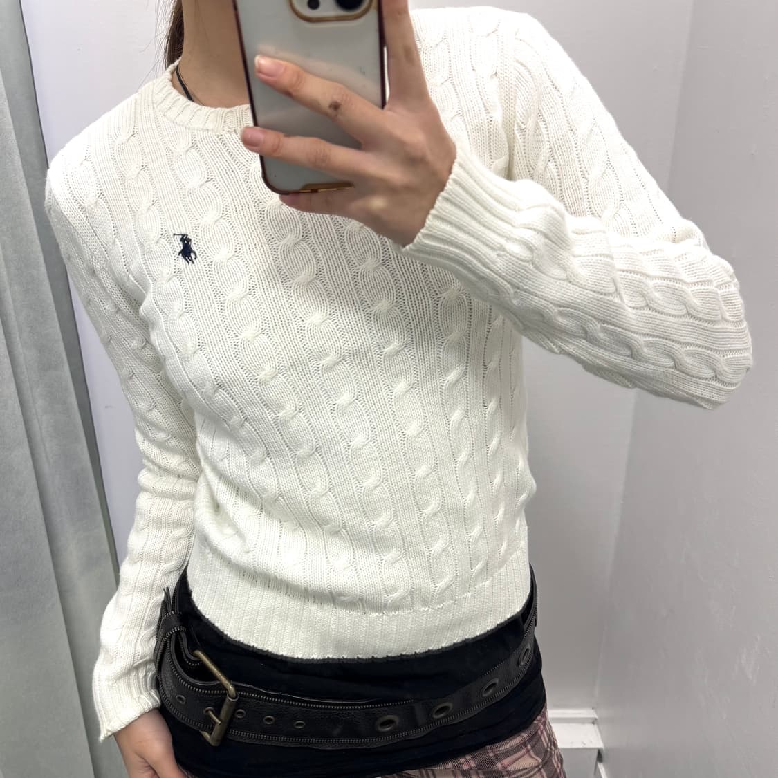 폴로 아이보리 꽈베기 니트 상품이미지2