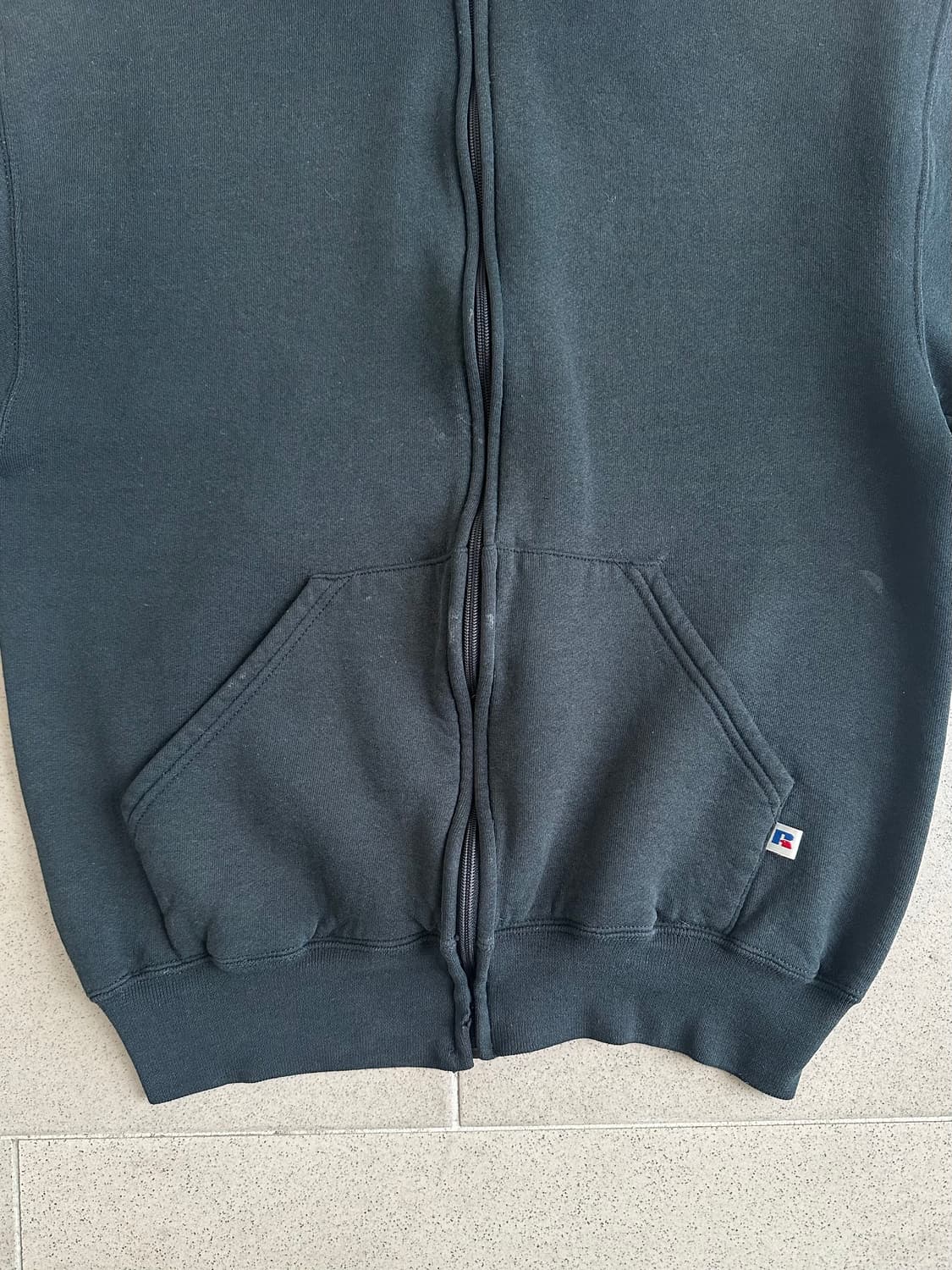 90s 빈티지 러셀 후드집업 블랙 M 상품이미지4