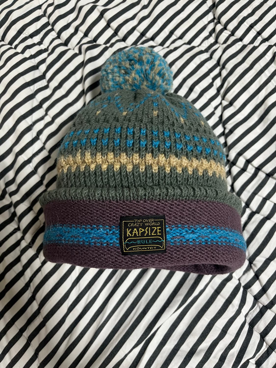 새제품!)캐피탈 5G 울 니트 캡 그레이 폼비니 OS 상품이미지3