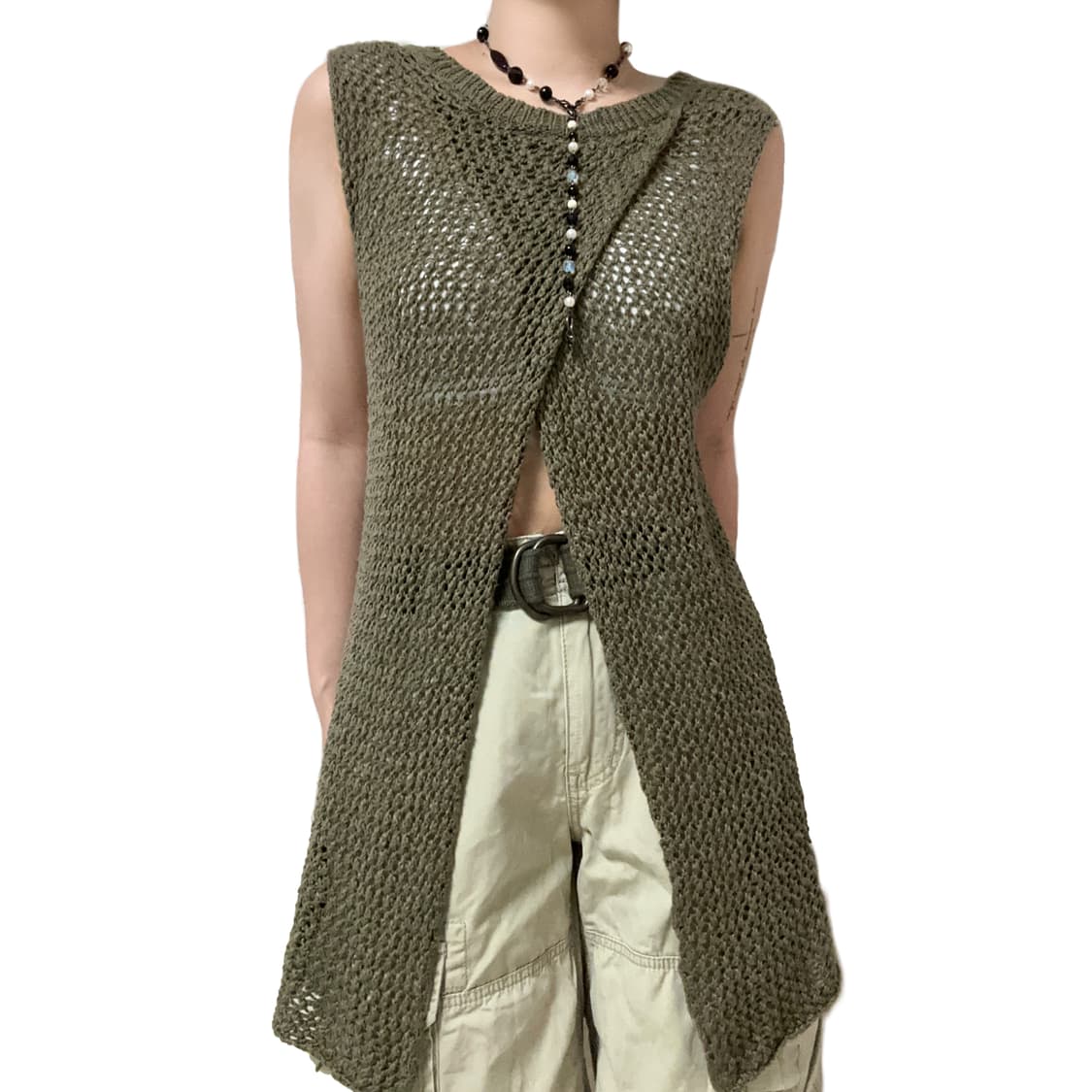 Khaki knit 상품이미지1