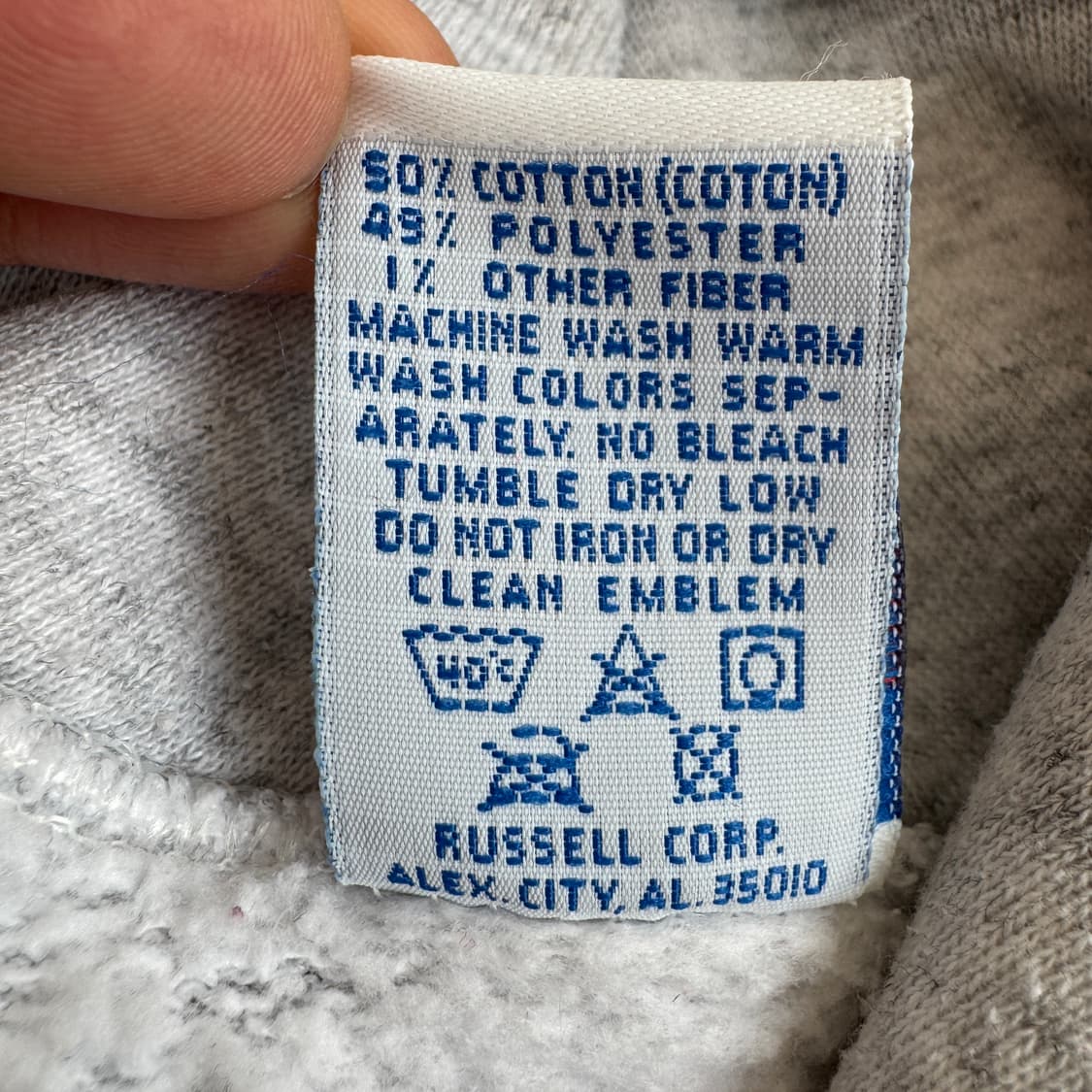 러셀 90s XL 블랭크 후드티 그레이 상품이미지7