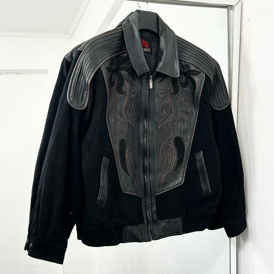 Redox 레더 믹스드 모직 자켓 상품이미지4