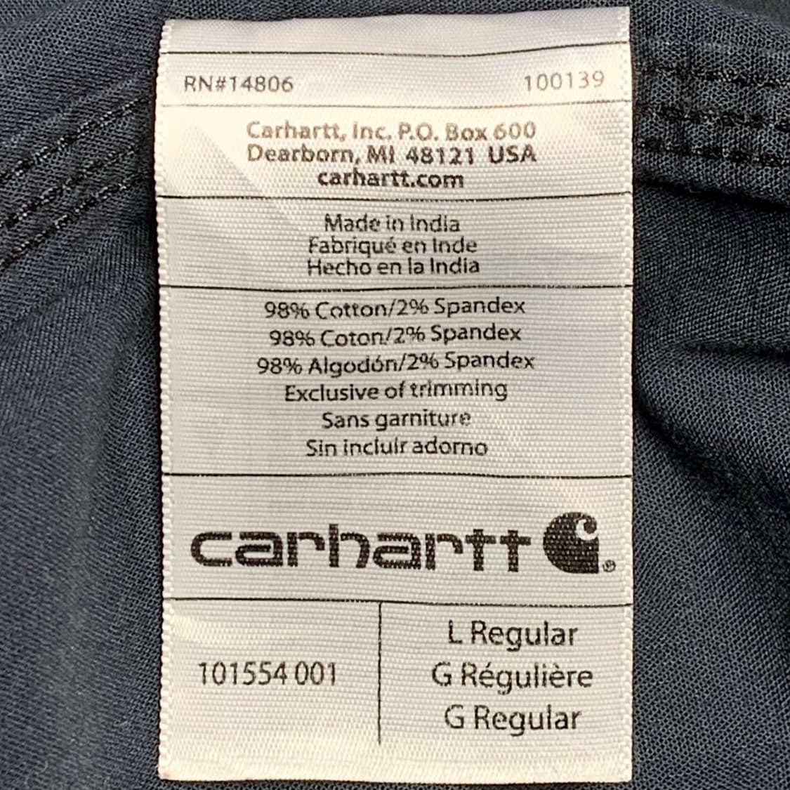 [L] 칼하트 릴렉스드핏 워크셔츠 블랙 상품이미지5