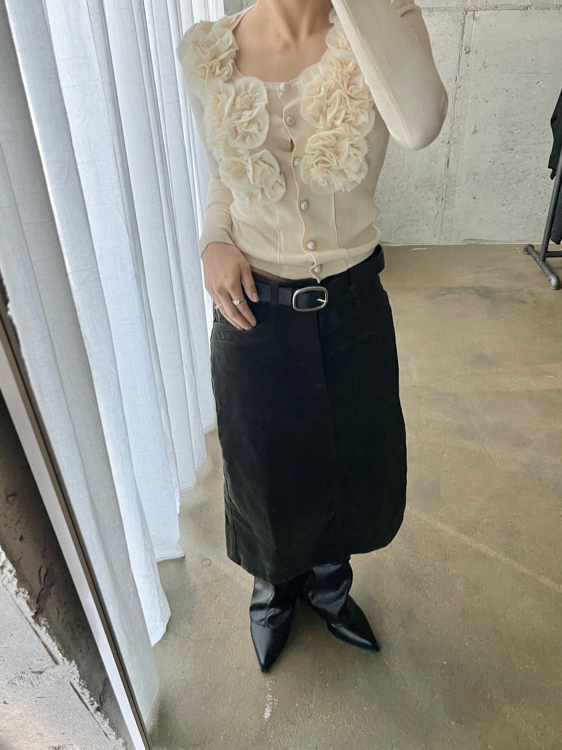 Gosia 고샤 플로럴 러플 가디건 상품이미지5