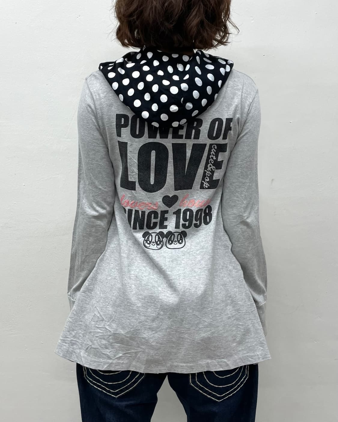 Dot Panda Long Flare Hooded Zip-Up 상품이미지3