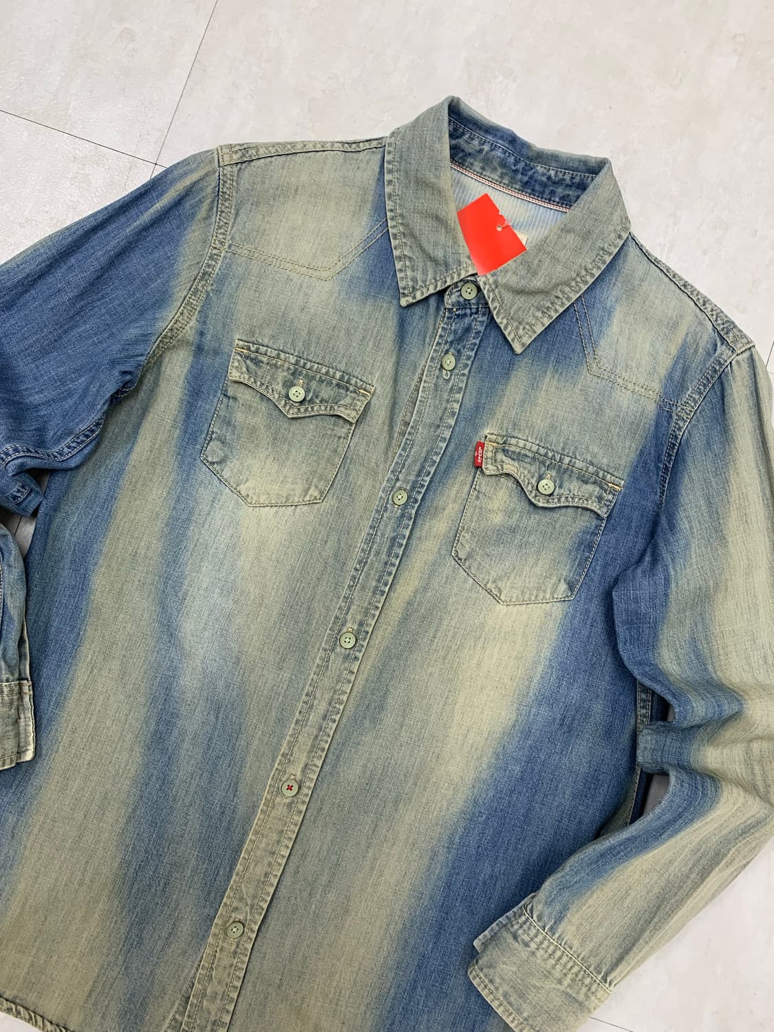 리바이스 워싱 데님 셔츠 #682 상품이미지2