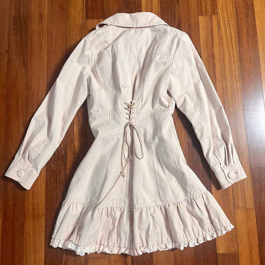 레스트로즈 히메갸루 핑크 아일릿 트렌치코트 빈티지 희귀매물 리즈리사일녀 상품이미지2