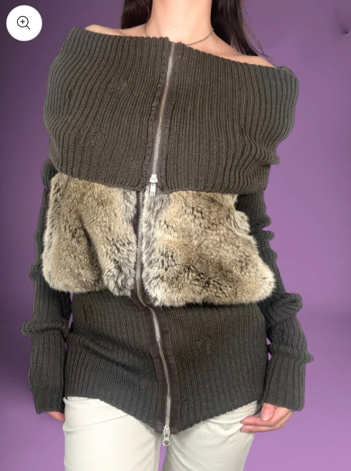 퍼 니트 콤비 자켓 상품이미지10