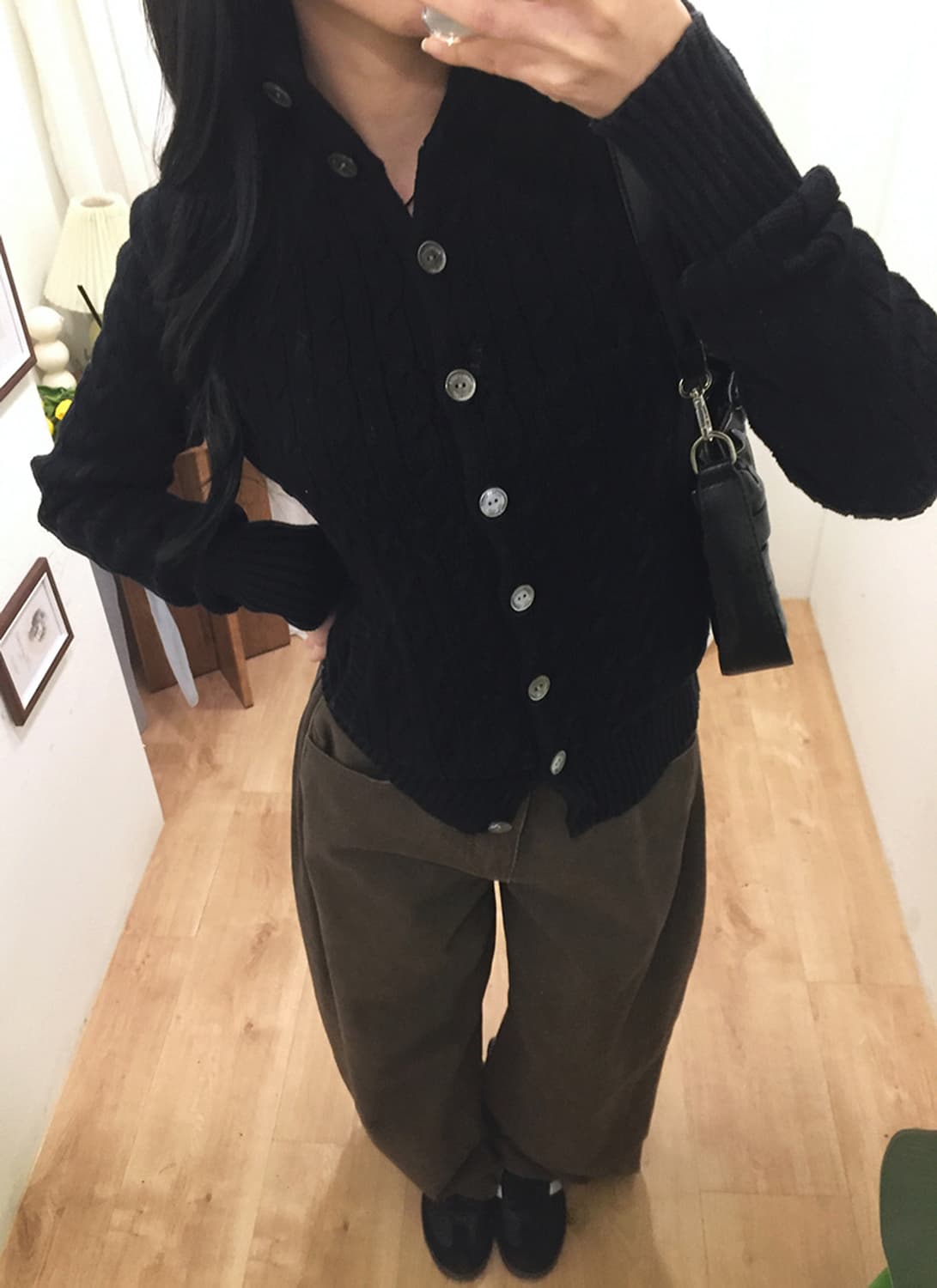 여성 폴로 버튼 니트 가디건 95 상품이미지3