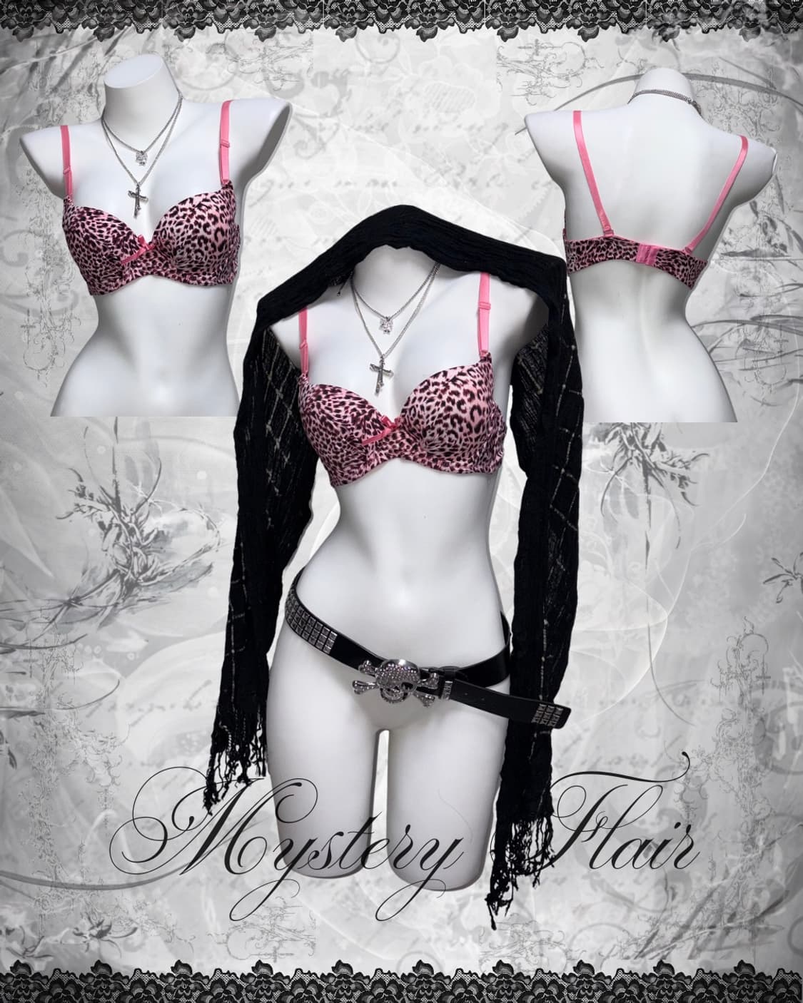 00s 핑크 호피 레오파드 갸루 브라  상품이미지1