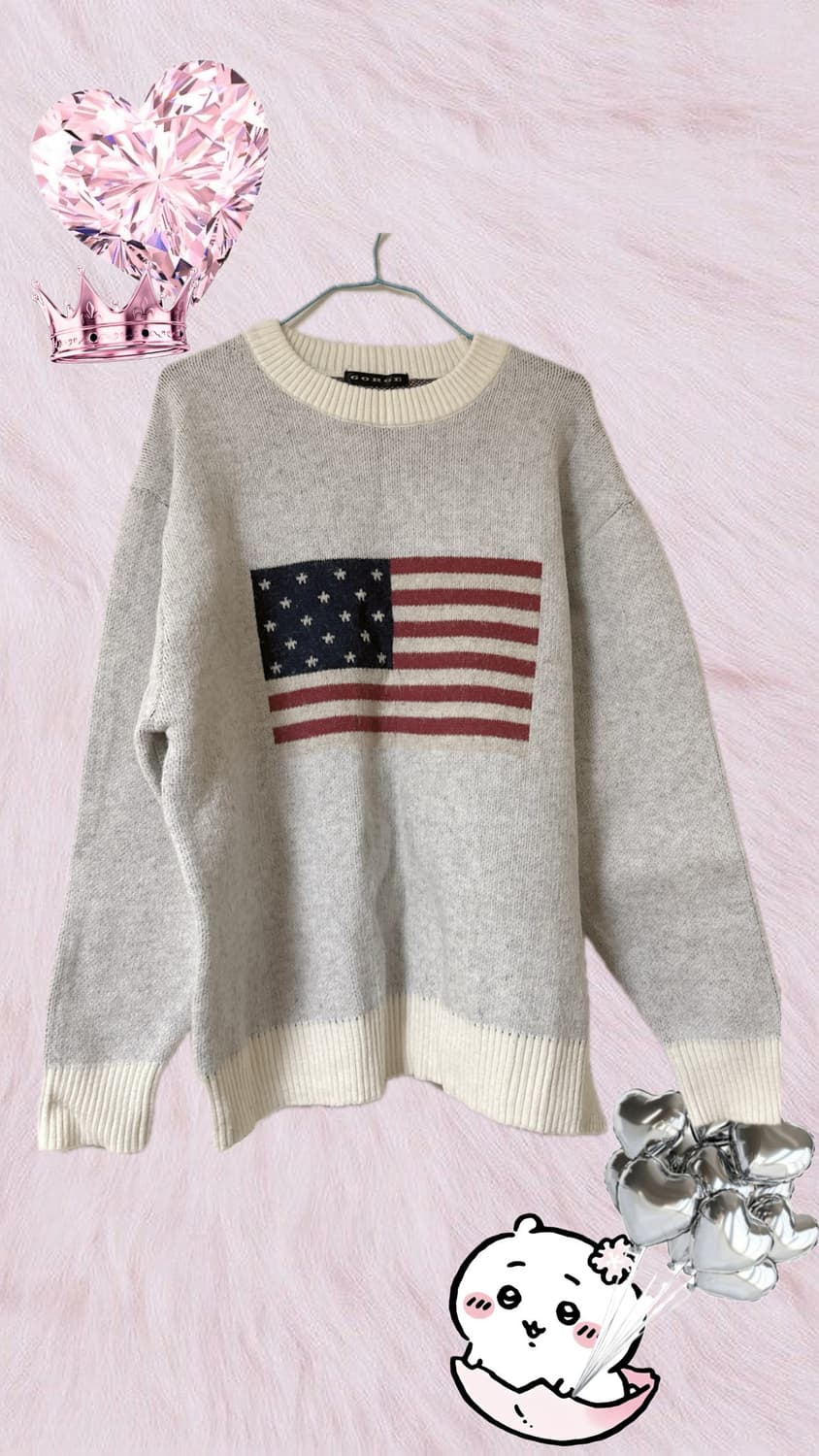 일본빈티지 성조기 니트 상품이미지1