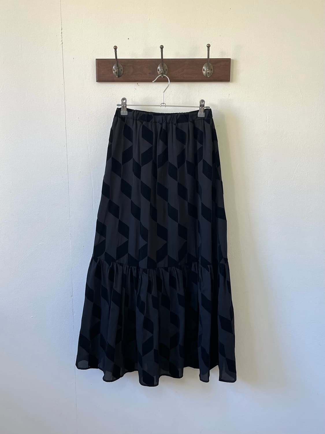 Japan vtg 아트 패치 롱 스커트 상품이미지1