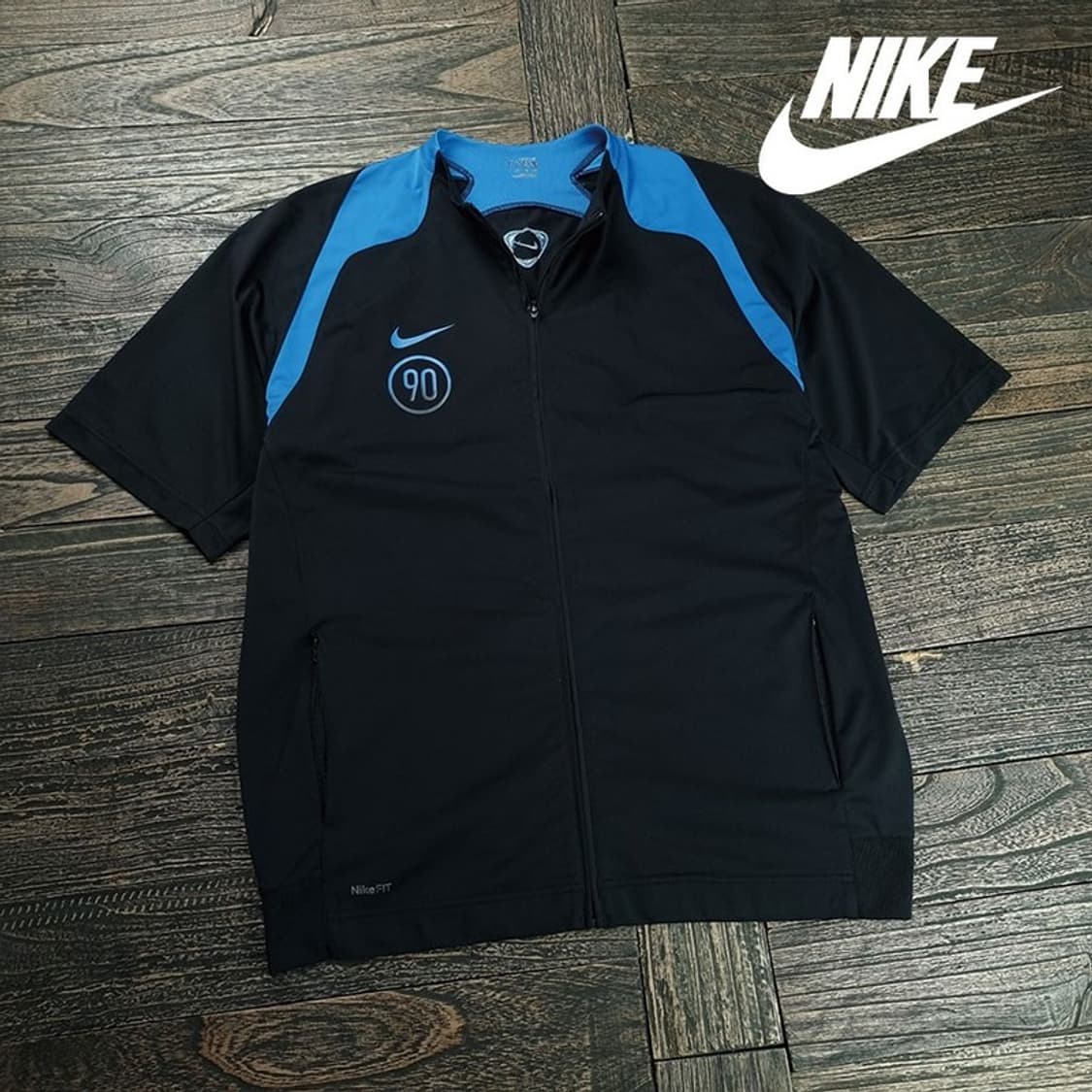 [나이키] 토탈 90 반팔 져지 트랙탑 집업 자켓 네이비 M20185 상품이미지1