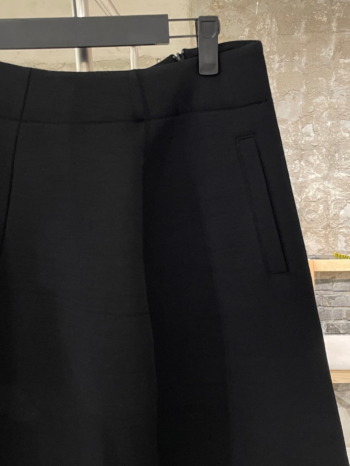 질샌더 블랙 플레어 울 나일론 혼방 롱 스커트 상품이미지3