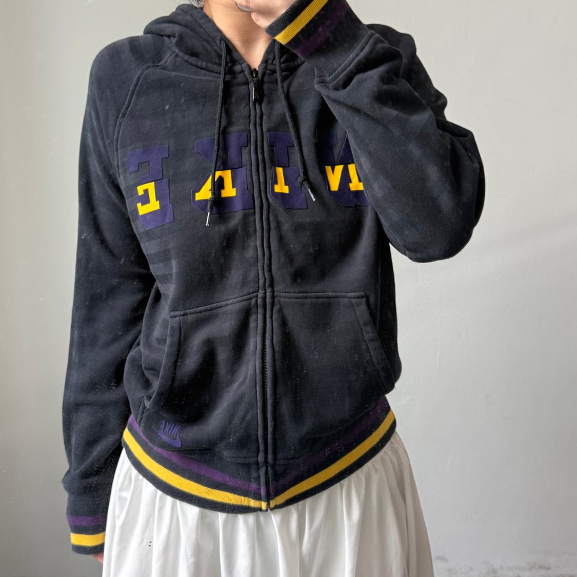 [M] 나이키 블랙 스트라이프 후드집업 상품이미지1