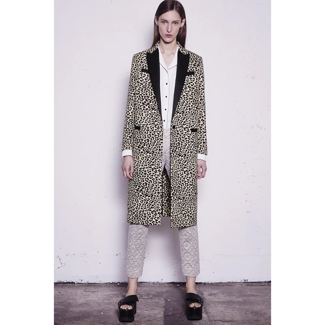 조셉 레오파드 테일러드 하프 코트 상품이미지1