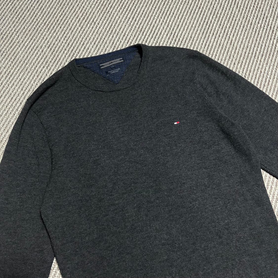 [M] Tommy 타미힐피거 다크그레이 램스울 라운드 니트 상품이미지2