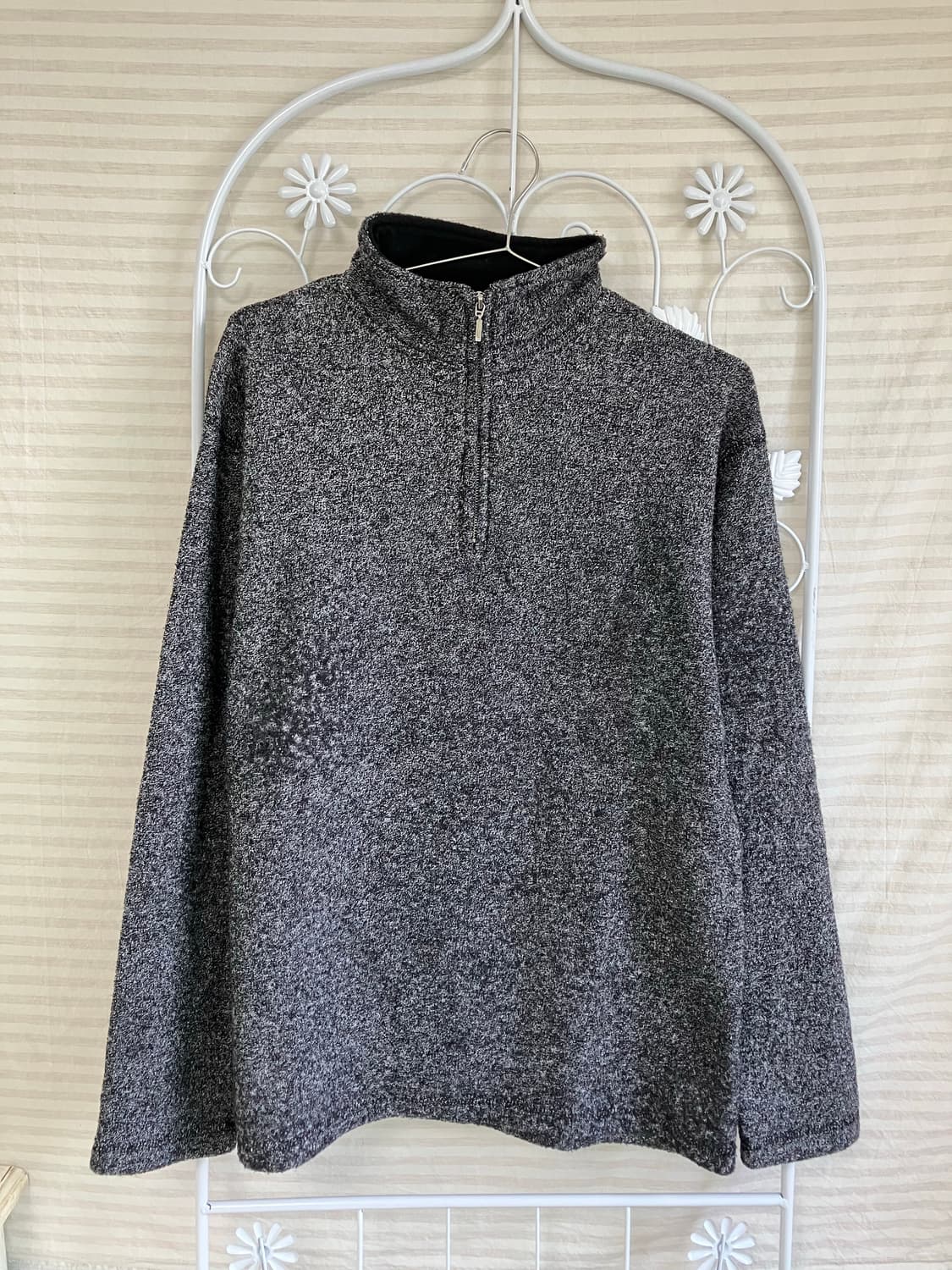 빈티지 차콜 후리스 집업 y2k 스트릿 갸루 펑키 일본빈티지508  상품이미지1