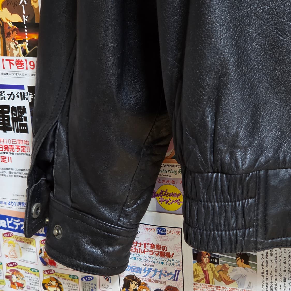 빈티지 버튼 누빔 양가죽 블랙 봄버 자켓 상품이미지9