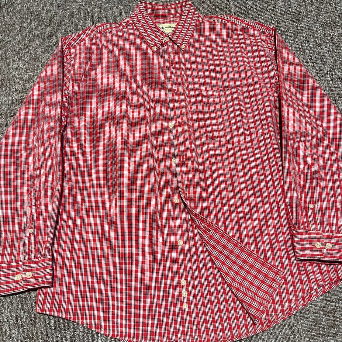 XL) 에디바우어 원포켓 헤비코튼 체크 셔츠 상품이미지2