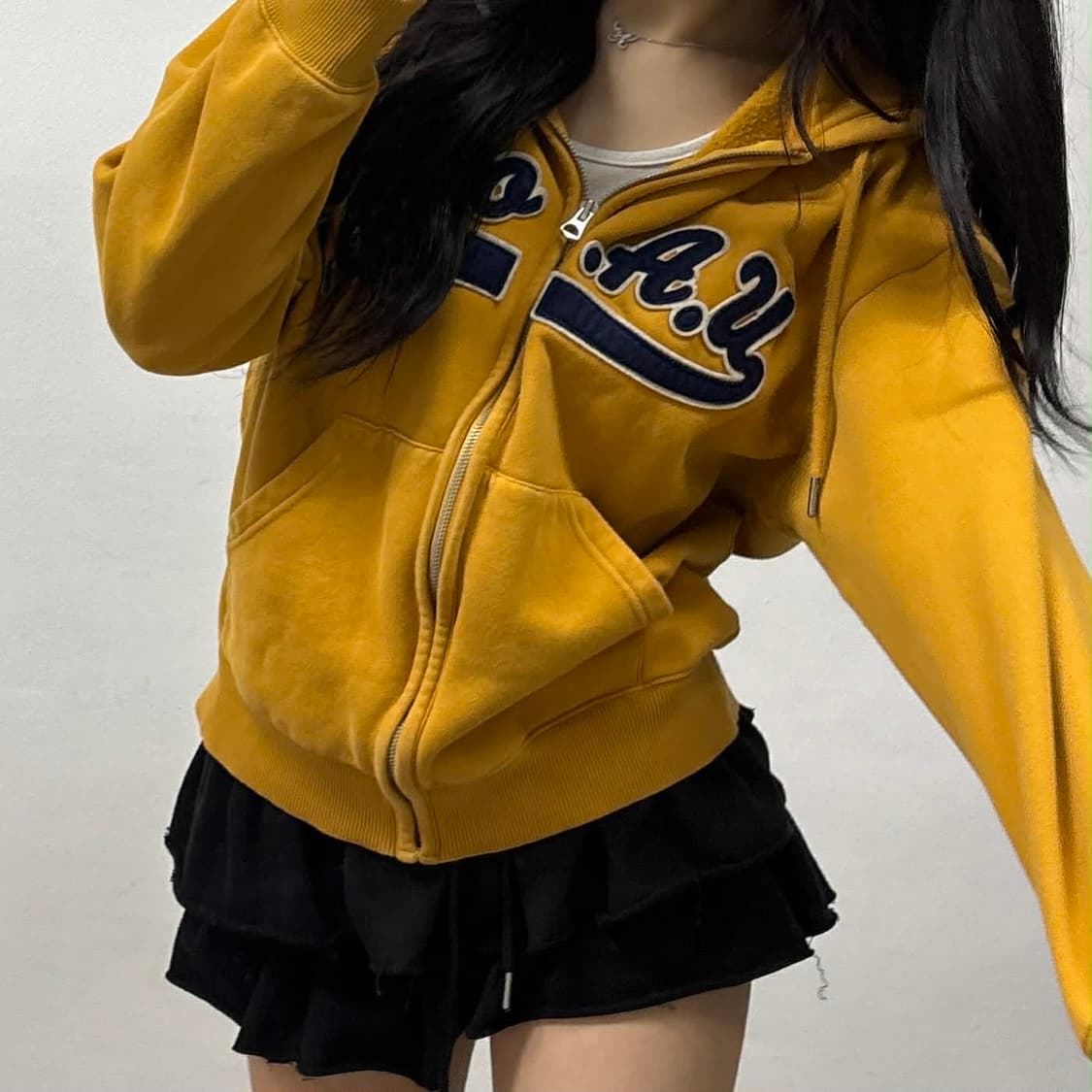 후아유 y2k 러블리힙 스웻 후드집업 져지(S) 상품이미지2