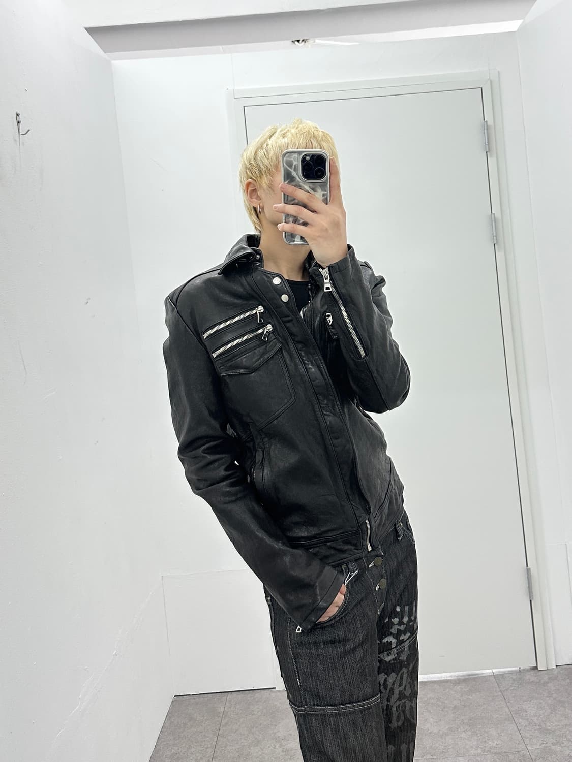 ITALY sheepskin gimmick multi zipper lea 상품이미지1