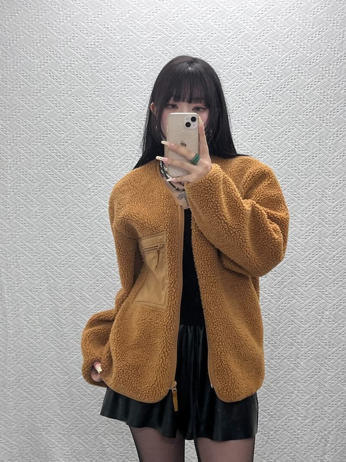 유니클로 U 빈티지 폭닥 뽀글이 후리스 집업 자켓 M C09618 상품이미지1