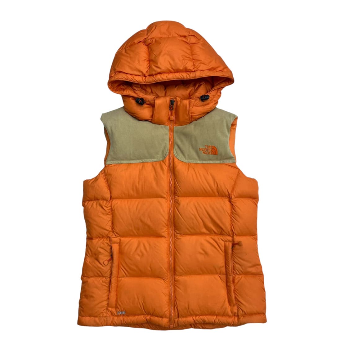 노스페이스 700 베이지스웨이드 오렌지 후드 패딩조끼 90 상품이미지2