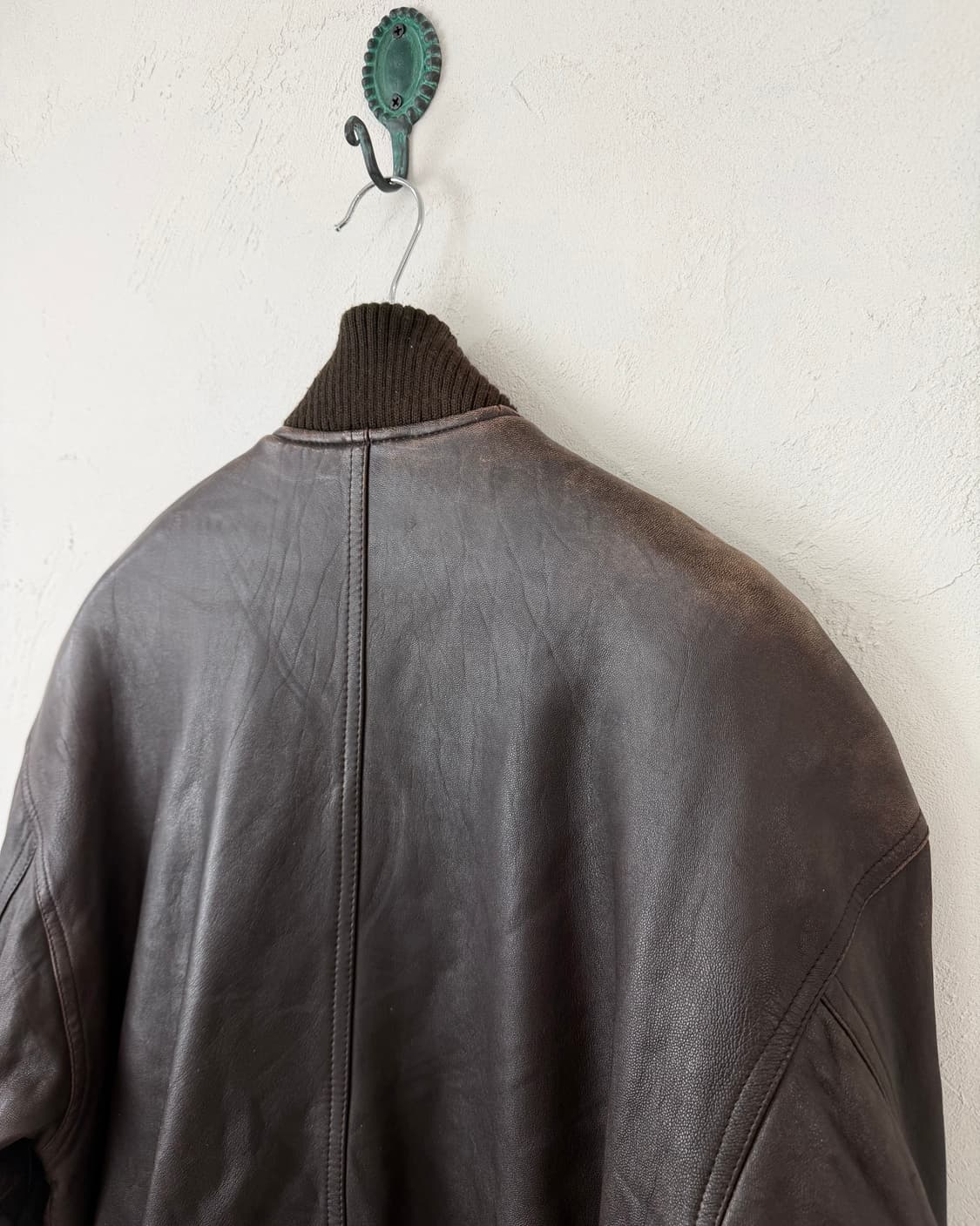 90s 캘빈 클라인 레더 플라이트 봄버 상품이미지8