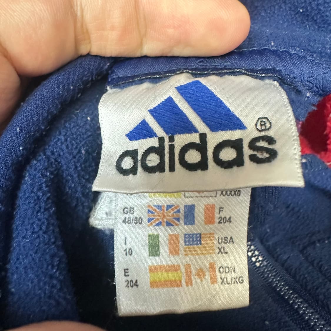 아디다스 90s 퍼포먼스로고 네이비 반집업플리스 XL 상품이미지3