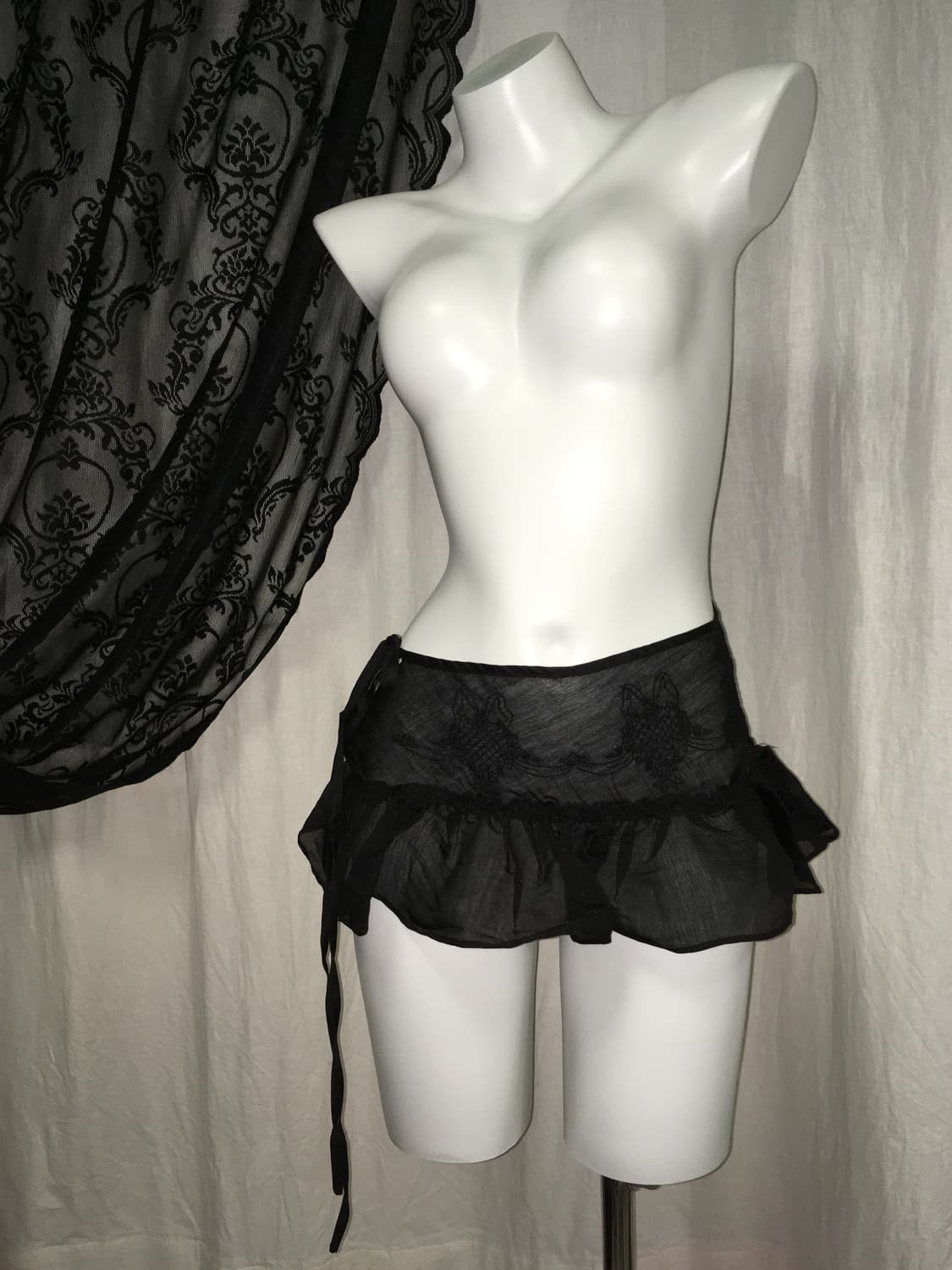 스컬프터 마이크로시어 스커트 블랙 XS 상품이미지2