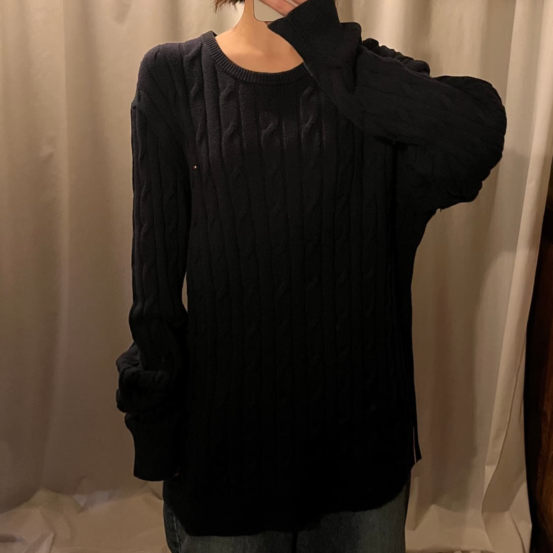 타미힐피거 케이블 니트 네이비 상품이미지2