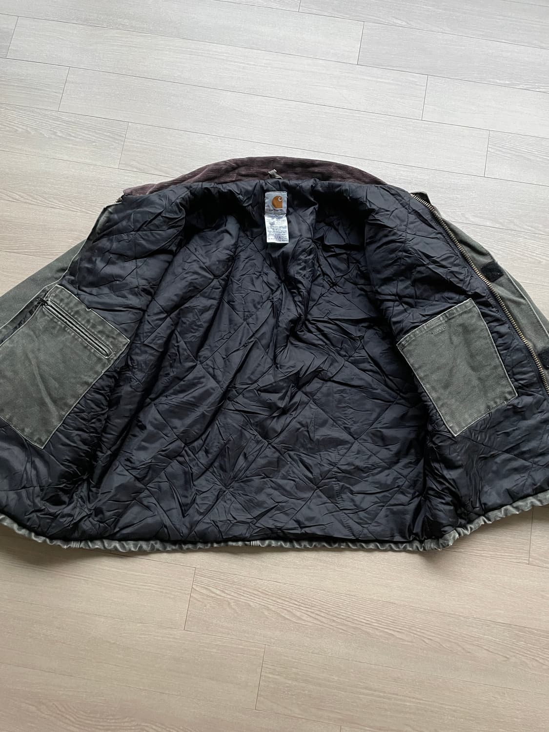 칼하트 J22 mos 모스 그린 디트로이트 아크틱 자켓 빈티지 상품이미지8