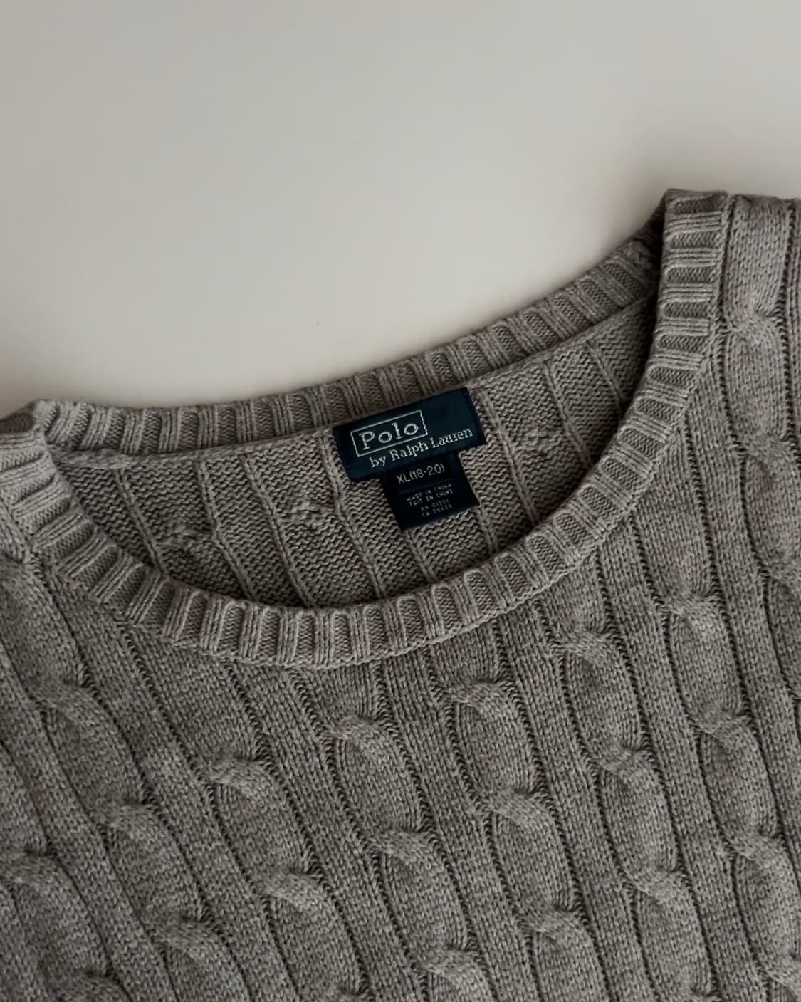 폴로 랄프로렌 그레이 보이즈 꽈배기 니트 XL (18–20) 상품이미지3