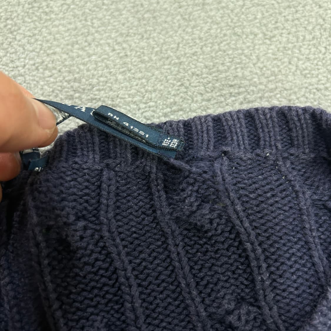 랄프로렌 네이비 꽈배기 니트 상품이미지4